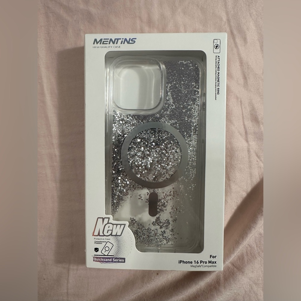 Silver Glitter Phone Case for iPhone 14 Pro Max
